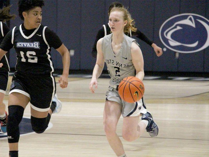 Penn State DuBois junior guard Frances Milliron dribbles the basketball up the floor at the PAW Center during a game last season.